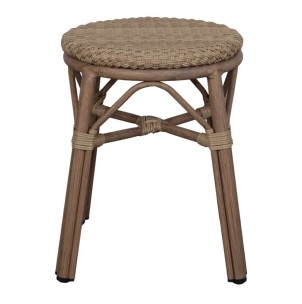 Taburete Bajo LOBBY, Ratán Sintético / Metal Bambú. Vackart 2