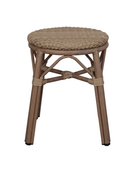 Taburete Bajo LOBBY, Ratán Sintético / Metal Bambú. Vackart