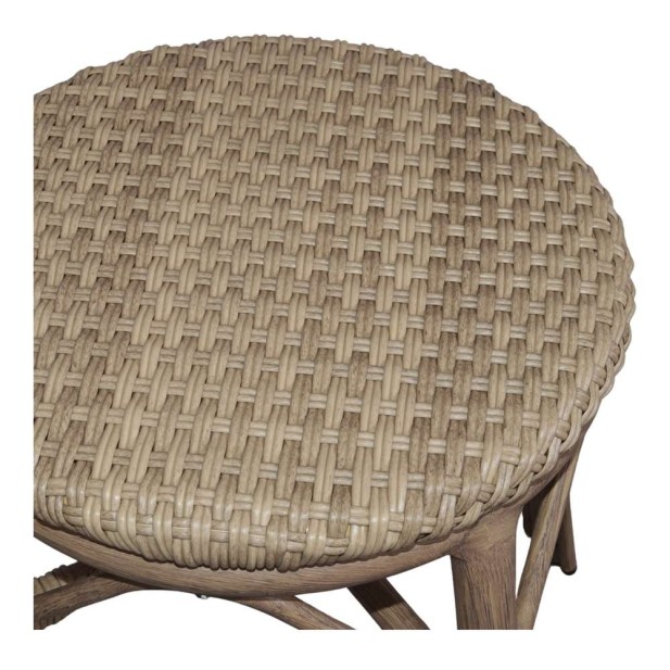 Taburete Bajo LOBBY, Ratán Sintético / Metal Bambú. Vackart