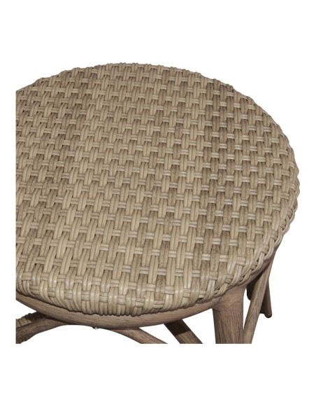 Taburete Bajo LOBBY, Ratán Sintético / Metal Bambú. Vackart