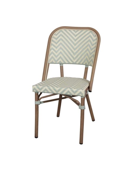 Silla Exterior MARIANELA, Ratán Sintético Aqua / Metal Bambú. Vackart