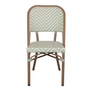 Silla Exterior MARIANELA, Ratán Sintético Aqua / Metal Bambú. Vackart 2