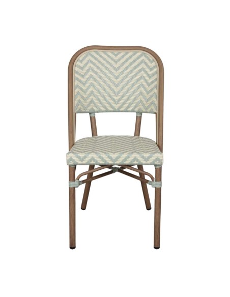 Silla Exterior MARIANELA, Ratán Sintético Aqua / Metal Bambú. Vackart
