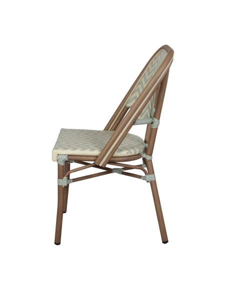 Silla Exterior MARIANELA, Ratán Sintético Aqua / Metal Bambú. Vackart