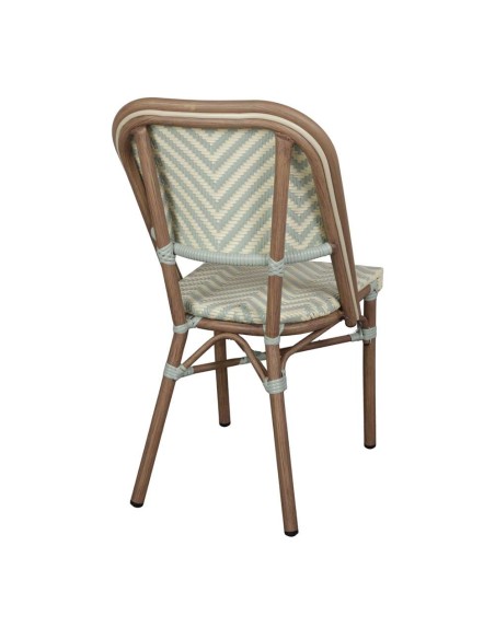 Silla Exterior MARIANELA, Ratán Sintético Aqua / Metal Bambú. Vackart
