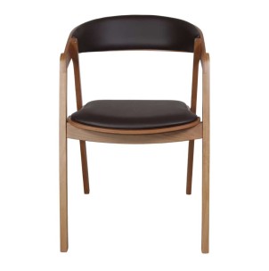 Silla BORMY, Madera Natural / PU Negro. Vackart 2