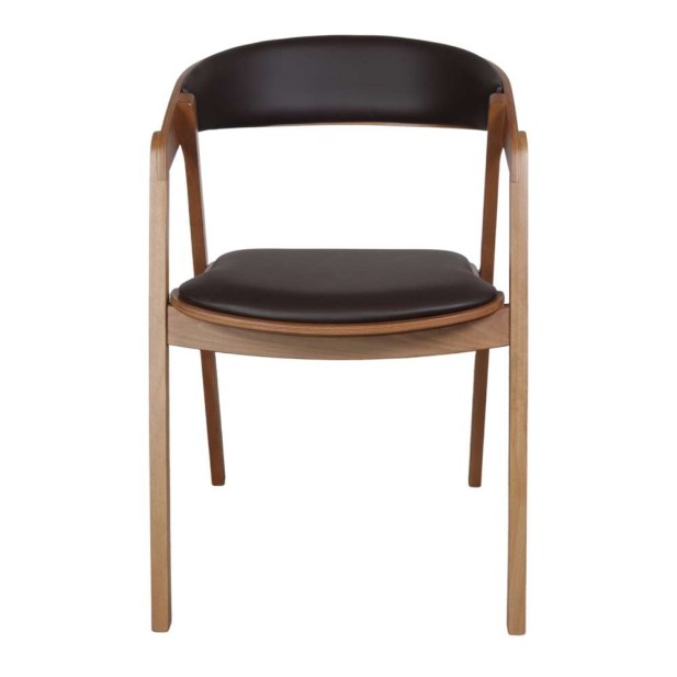 Silla BORMY, Madera Natural / PU Negro. Vackart Silla BORMY, Madera Natural / PU Negro. Vackart