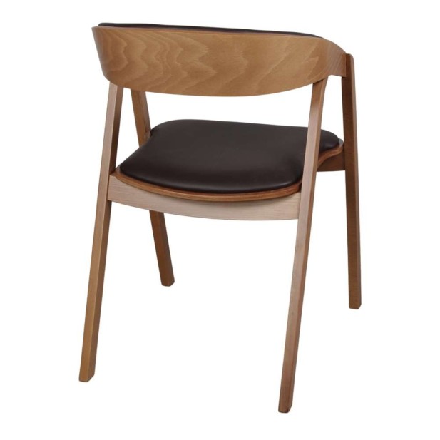 Silla BORMY, Madera Natural / PU Negro. Vackart Silla BORMY, Madera Natural / PU Negro. Vackart