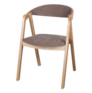 Silla BORMY, Madera Natural / Textil Trufa. Vackart