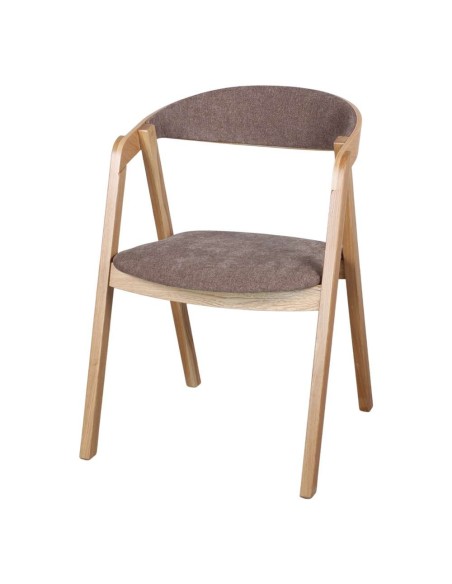 Silla BORMY, Madera Natural / Textil Trufa. Vackart