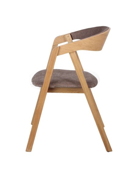 Silla BORMY, Madera Natural / Textil Trufa. Vackart