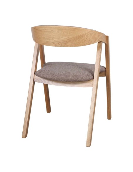 Silla BORMY, Madera Natural / Textil Trufa. Vackart