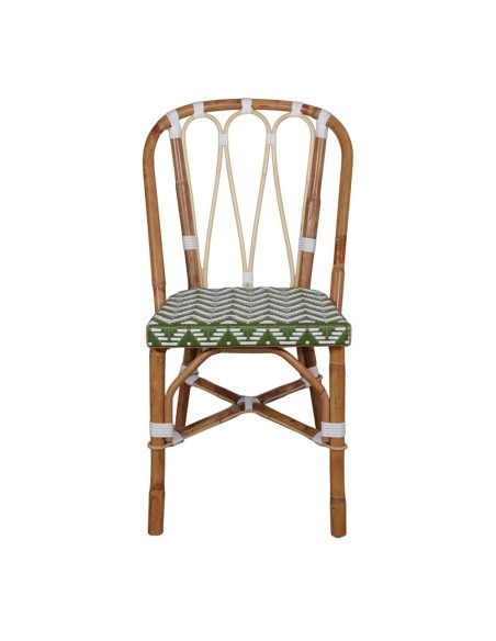 Silla ROSILY, Ratán Natural / Sintético Verde. Vackart