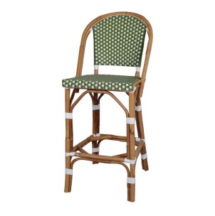 Taburete Alto ABEYA 73 cm, Ratán Natural / Sintético Verde - Vackart. Las más exclusivas y modernas sillas de diseño nórdico en Vackart, tu tienda diseño online.