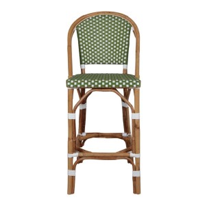 Taburete Alto ABEYA 73 cm, Ratán Natural / Sintético Verde . Vackart 2