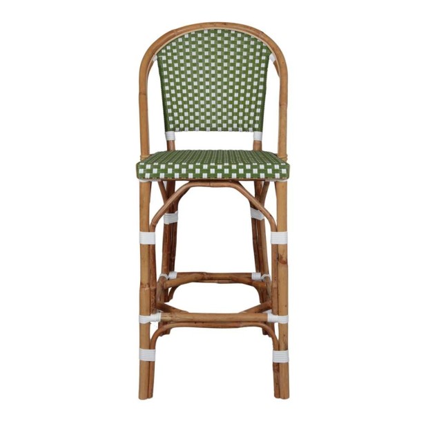 Taburete Alto ABEYA 73 cm, Ratán Natural / Sintético Verde . Vackart Taburete Alto ABEYA 73 cm, Ratán Natural / Sintético Verde . Vackart