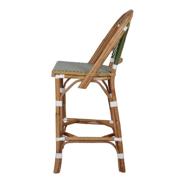 Taburete Alto ABEYA 73 cm, Ratán Natural / Sintético Verde . Vackart Taburete Alto ABEYA 73 cm, Ratán Natural / Sintético Verde . Vackart