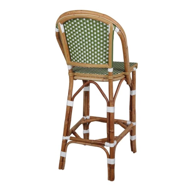 Taburete Alto ABEYA 73 cm, Ratán Natural / Sintético Verde . Vackart Taburete Alto ABEYA 73 cm, Ratán Natural / Sintético Verde . Vackart