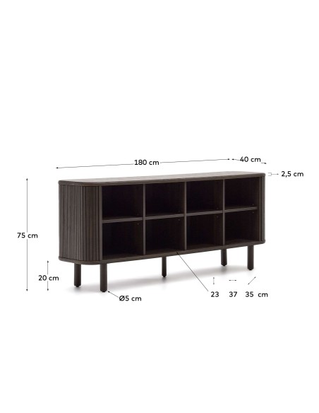 Aparador Mailen 2 puertas fresno oscuro 180x75cm KaveHome M0100011MM51