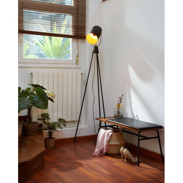 Banco Carabel, acero y chapado de nogal 100 cm - Kave Home; CC0757M46 Banco Carabel, acero y chapado de nogal 100 cm - Kave Home; CC0757M46