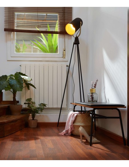 Banco Carabel, acero y chapado de nogal 100 cm - Kave Home; CC0757M46