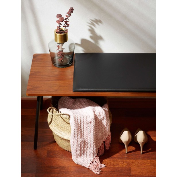 Banco Carabel, acero y chapado de nogal 100 cm - Kave Home; CC0757M46 Banco Carabel, acero y chapado de nogal 100 cm - Kave Home; CC0757M46