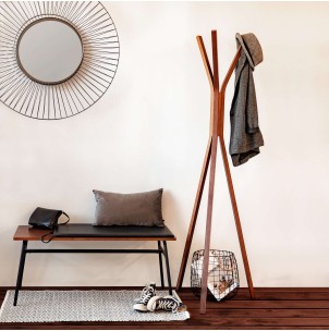 Banco Carabel, acero y chapado de nogal 100 cm - Kave Home; CC0757M46 2