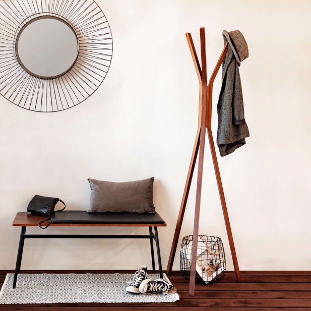 Banco Carabel, acero y chapado de nogal 100 cm - Kave Home; CC0757M46 Banco Carabel, acero y chapado de nogal 100 cm - Kave Home; CC0757M46