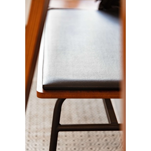 Banco Carabel, acero y chapado de nogal 100 cm - Kave Home; CC0757M46 Banco Carabel, acero y chapado de nogal 100 cm - Kave Home; CC0757M46