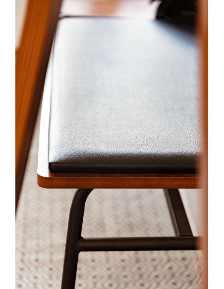 Banco Carabel, acero y chapado de nogal 100 cm - Kave Home; CC0757M46