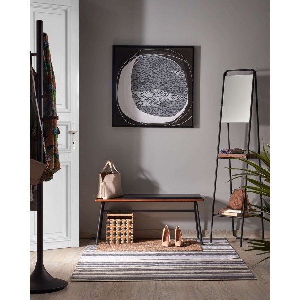 Banco Carabel, acero y chapado de nogal 100 cm - Kave Home; CC0757M46 Banco Carabel, acero y chapado de nogal 100 cm - Kave Home; CC0757M46