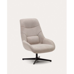 Butaca giratoria Celida, chenilla beige - Kave Home; S0900008BF12