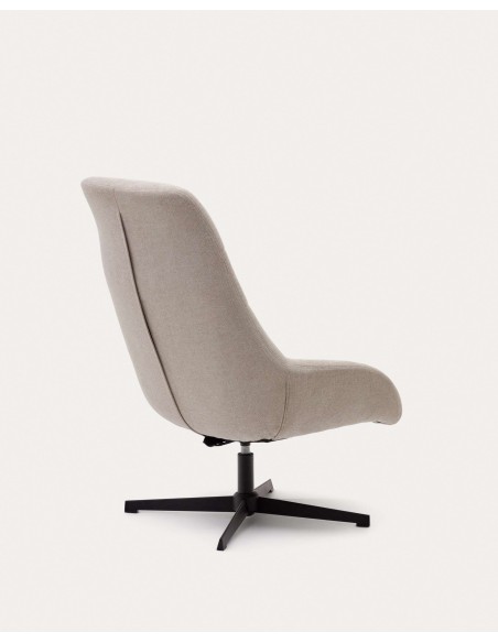 Butaca giratoria Celida, chenilla beige - Kave Home; S0900008BF12