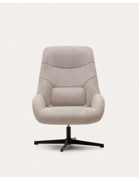 Butaca giratoria Celida, chenilla beige - Kave Home; S0900008BF12