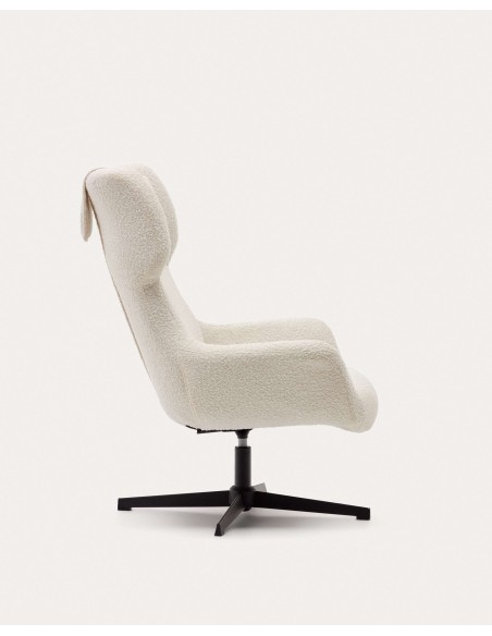 Butaca giratoria Zalina, borreguito blanco - Kave Home; S0900005J33