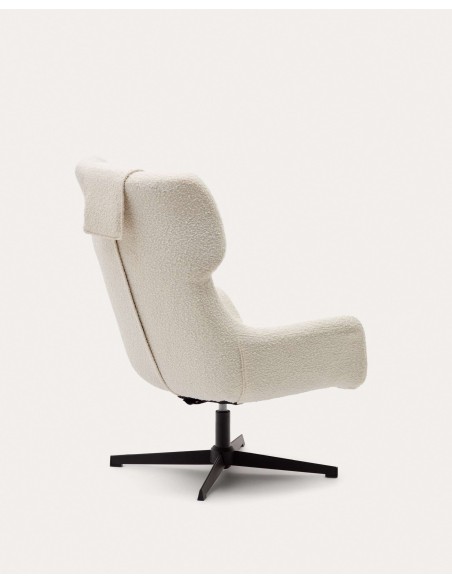 Butaca giratoria Zalina, borreguito blanco - Kave Home; S0900005J33