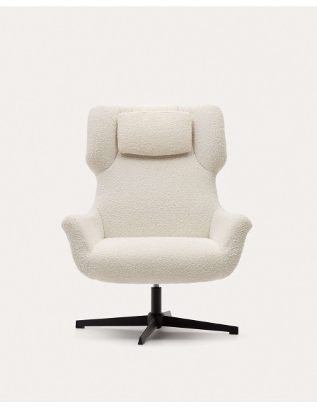 Butaca giratoria Zalina, borreguito blanco - Kave Home; S0900005J33