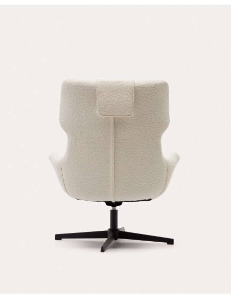 Butaca giratoria Zalina, borreguito blanco - Kave Home; S0900005J33