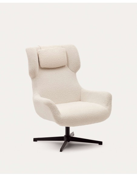 Butaca giratoria Zalina, borreguito blanco - Kave Home; S0900005J33