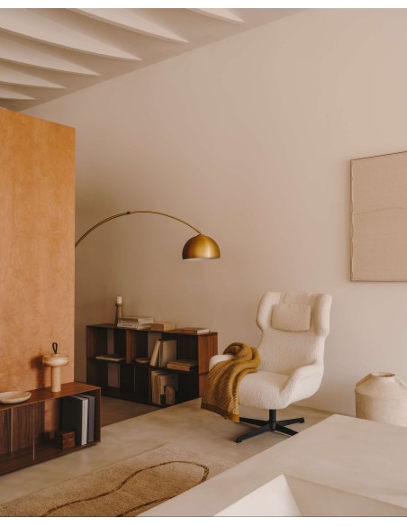 Butaca giratoria Zalina, borreguito blanco - Kave Home; S0900005J33