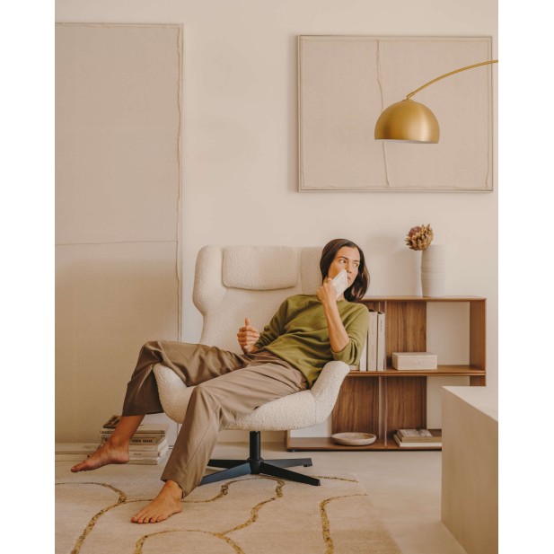 Butaca giratoria Zalina, borreguito blanco - Kave Home; S0900005J33 Butaca giratoria Zalina, borreguito blanco - Kave Home; S0900005J33