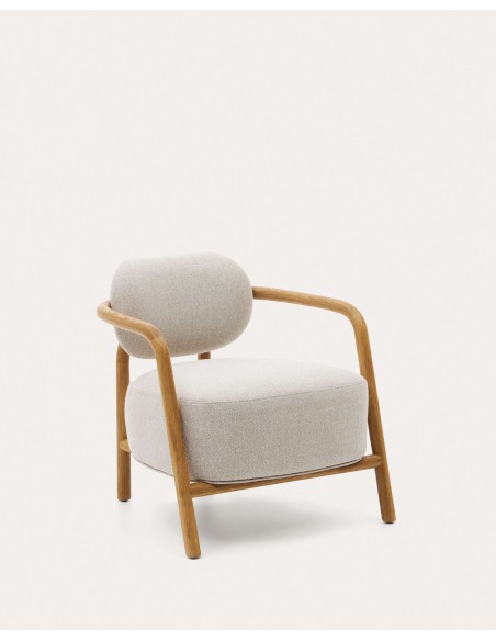 Butaca Melqui beige, roble acabado natural - Kave Home; S0900039JJ12