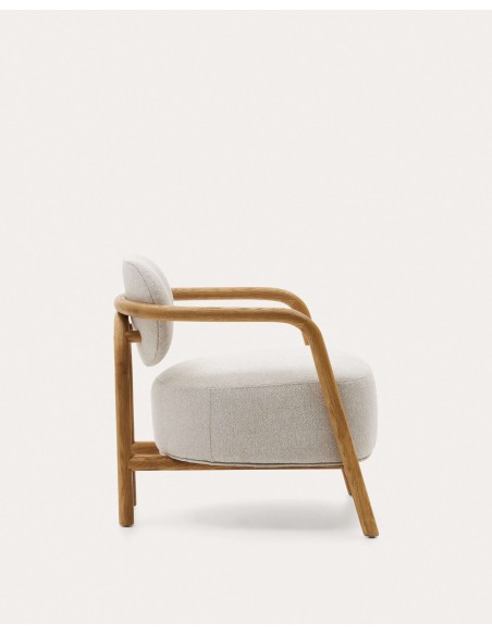 Butaca Melqui beige, roble acabado natural - Kave Home; S0900039JJ12