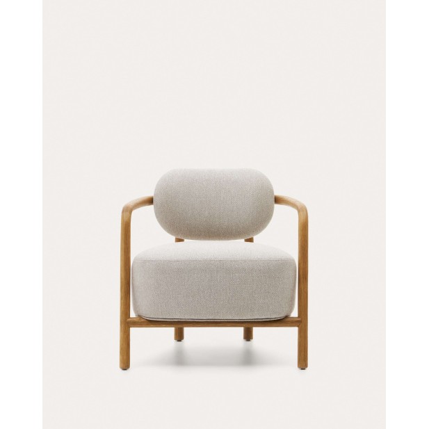 Butaca Melqui beige, roble acabado natural - Kave Home; S0900039JJ12 Butaca Melqui beige, roble acabado natural - Kave Home; S0900039JJ12