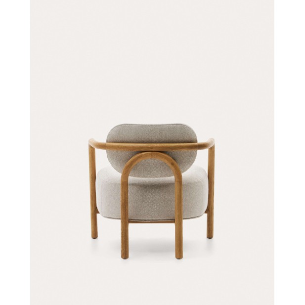 Butaca Melqui beige, roble acabado natural - Kave Home; S0900039JJ12 Butaca Melqui beige, roble acabado natural - Kave Home; S0900039JJ12
