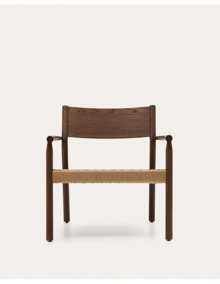 Butaca Yalia, roble nogal / cuerda papel FSC - Kave Home; S0900045CP46