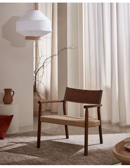 Butaca Yalia, roble nogal / cuerda papel FSC - Kave Home; S0900045CP46