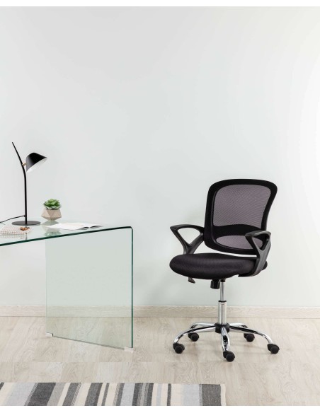 Escritorio Burano de cristal 125 x 70 cm - Kave Home; C535C07