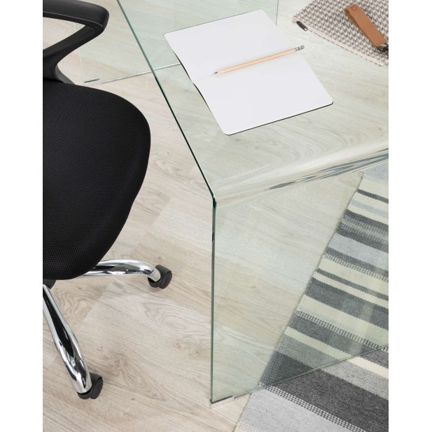 Escritorio Burano de cristal 125 x 70 cm - Kave Home; C535C07 Escritorio Burano de cristal 125 x 70 cm - Kave Home; C535C07