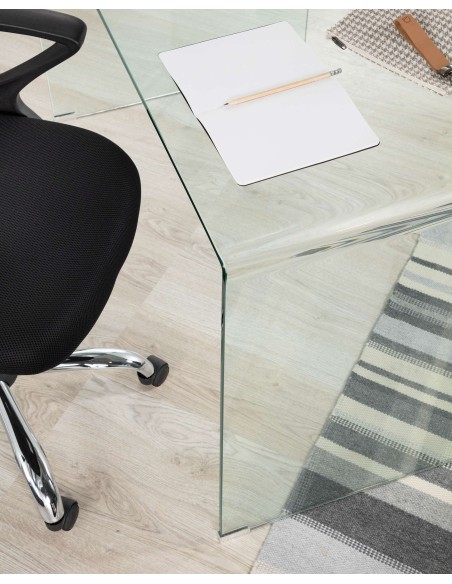 Escritorio Burano de cristal 125 x 70 cm - Kave Home; C535C07